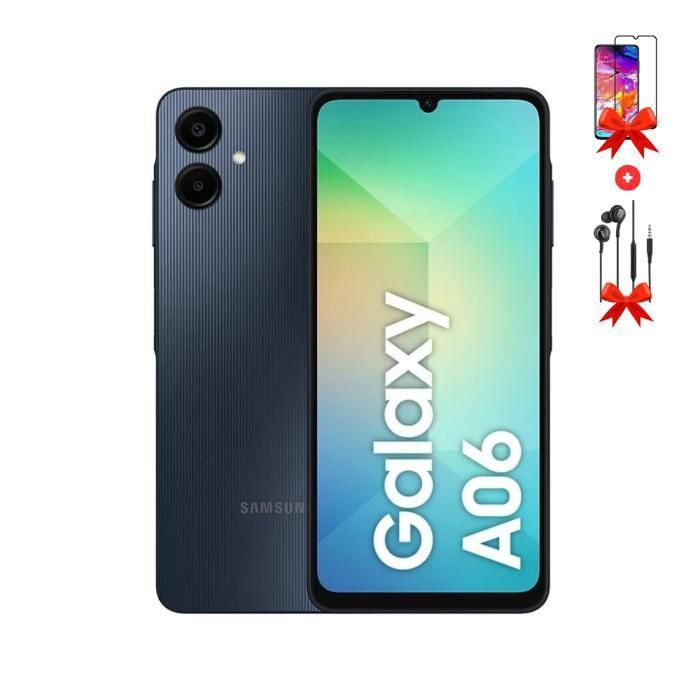 Samsung Galaxy A06 128Go 4Go RAM ,6.7 pouces ,Mediatek Helio G85 ,50 MP-8 MP ,5000mAh ,Recharge rapide  25W