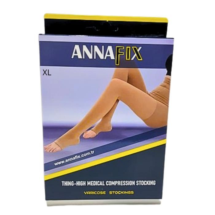 Bas Collant ANNAFIX - Taille XL - Classe 2 - Compression 15-21 mmHg - Bout Ouvert