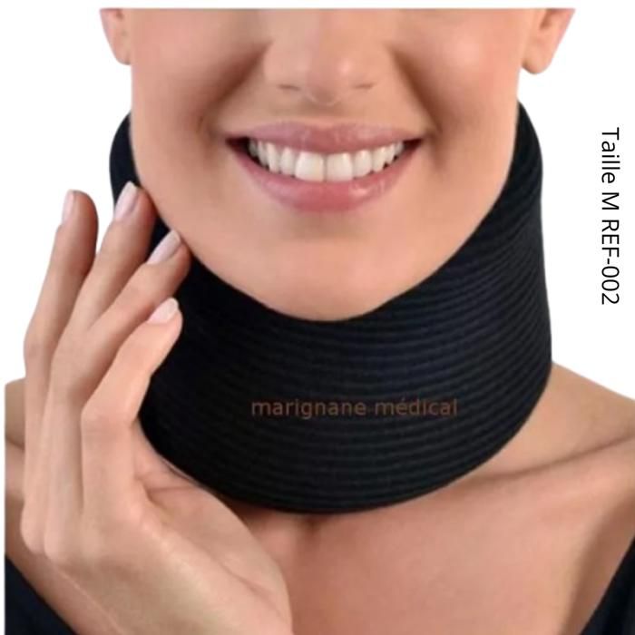 Collier cervical - ANNAFIX - Mousse noire - Taille Medium - Confort optimal