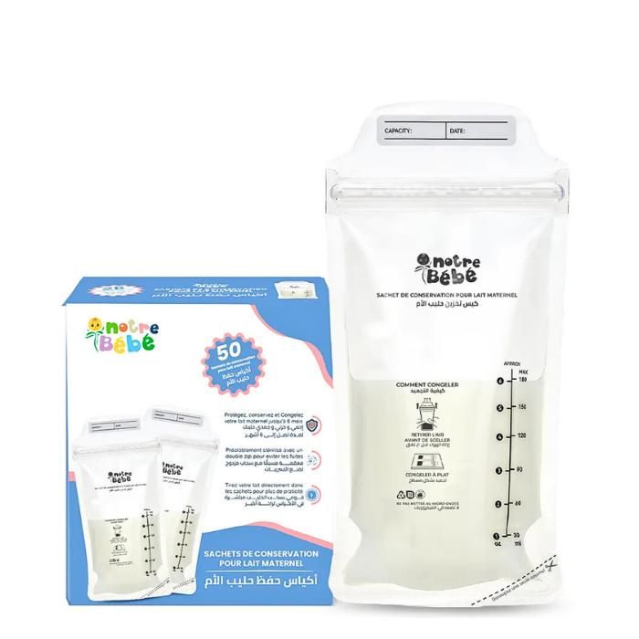 Sachets de Conservation Lait Maternel - Pack de 50 - Sans BPA & Pré-stérilisés