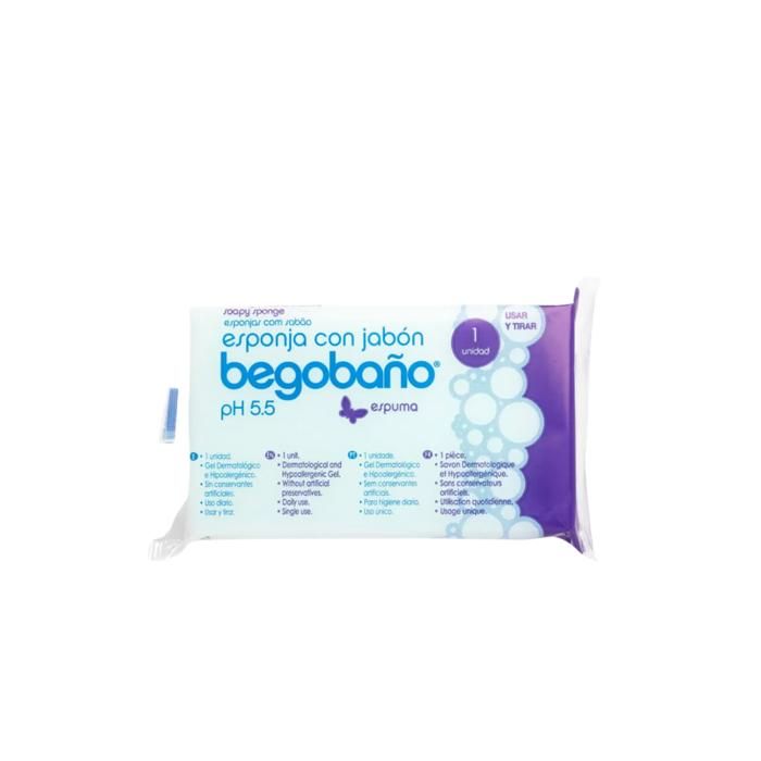Begobano Eponge Savonneuse Naturel 7.5 x 13 cm