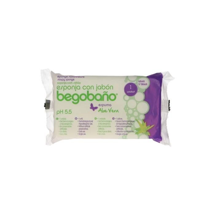 Begobano Eponge Savonneuse Aloe Vera 7.5 x 13 cm