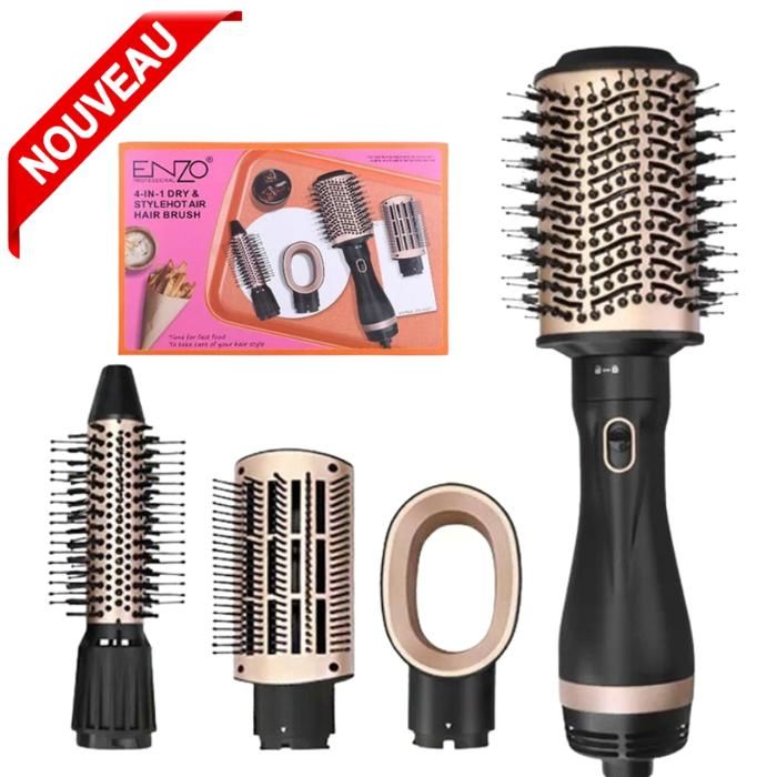 Sèche-cheveux brosse 4 en 1  électronique ensemble de peignes à air chaud lisseur EN-6207