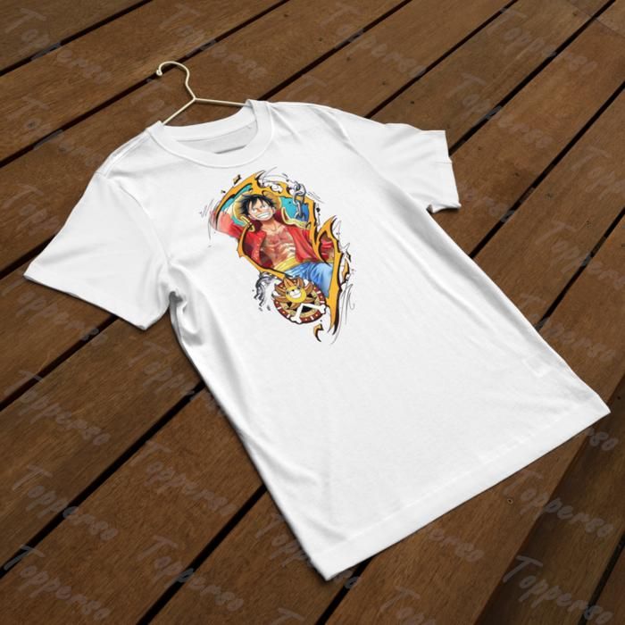 T-Shirt - GENERIC - Luffy - One Piece - Polycoton - Manches courtes - Taille XL