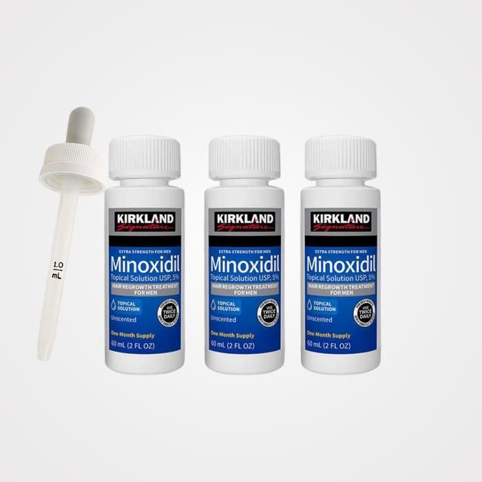 KIRKLAND - Traitement capillaire - Minoxidil 5% - 3 Bouteilles de 60ml -Anti-chute