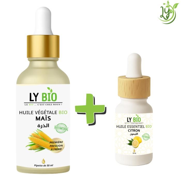 LYBIO PACK HUILE MAIS 50ML - PIPETTE + HUILE ESSENTIEL CITRON 10ML