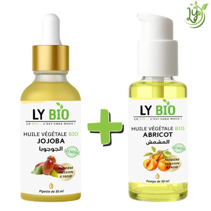 Pack Huile Jojoba et Abricot - LYBIO - 50ml - Hydratant - Pour tous types de cheveux - Mixte