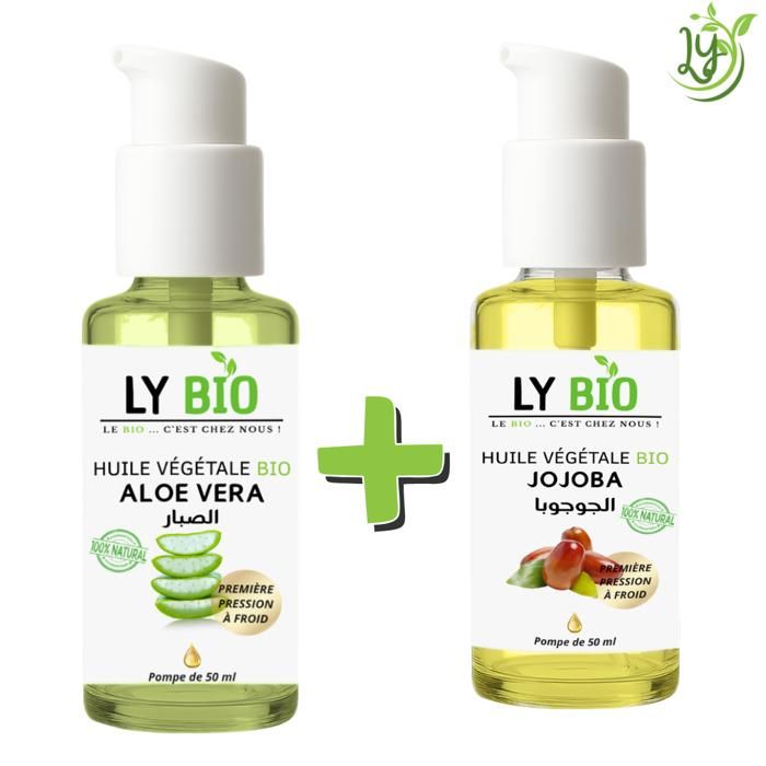 Pack Huile Aloe Vera & Jojoba - LYBIO - 50ml - Hydratant - Tous types de cheveux - Mixte