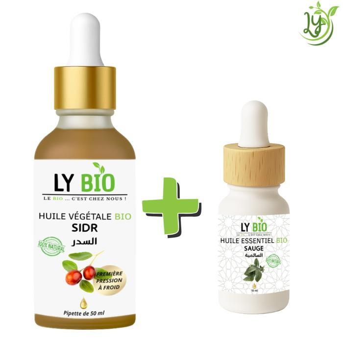 LYBIO PACK HUILE SIDR 50ML - PIPETTE + HUILE ESSENTIEL SAUGE 10ML