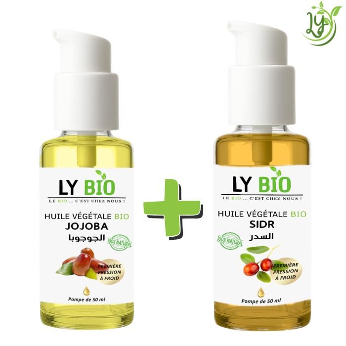 Pack Huile Jojoba et Sidr - LYBIO - 50ml - Hydratant - Tous types de cheveux - Mixte