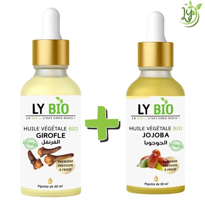 Pack Huile - LYBIO - Girofle & Jojoba - 50ml - Pipette - Hydratant