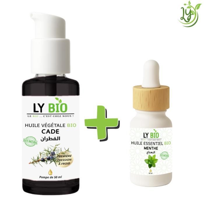 Soin - LYBIO - Pack Huile Cade 50ml + Huile Essentielle Menthe 10ml - Tous types de cheveux - Mixte - Bébé