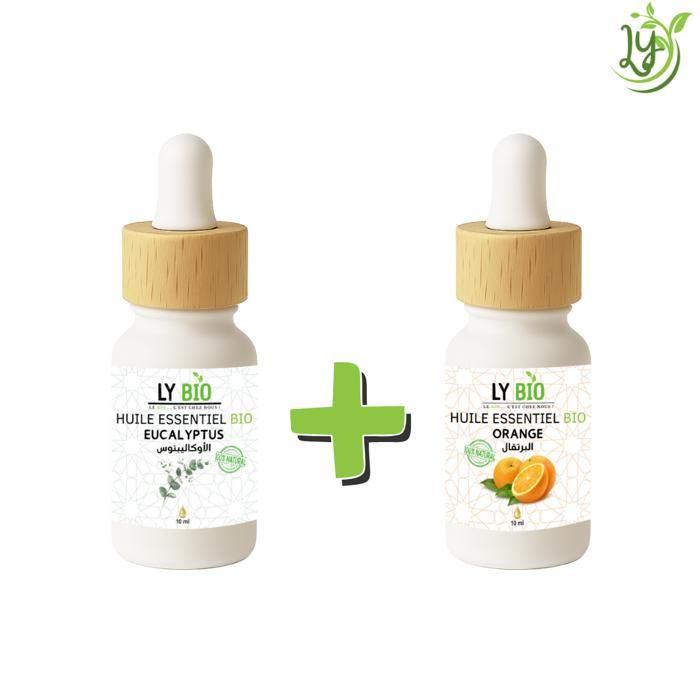 Pack Huile Essentielle - LYBIO - Eucalyptus 10ml - Orange 10ml - Bien-être - Relaxation
