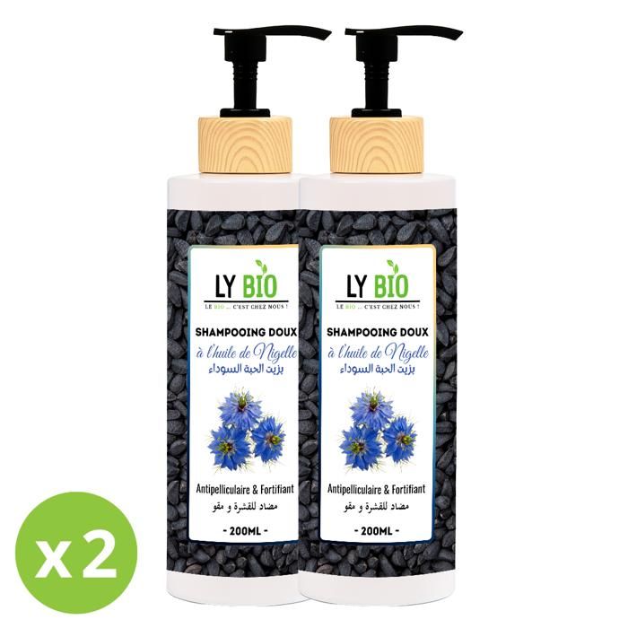 Shampooing - LYBIO - Huile de Nigelle 200ml - Antipelliculaire - Fortifiant - Lot de 2
