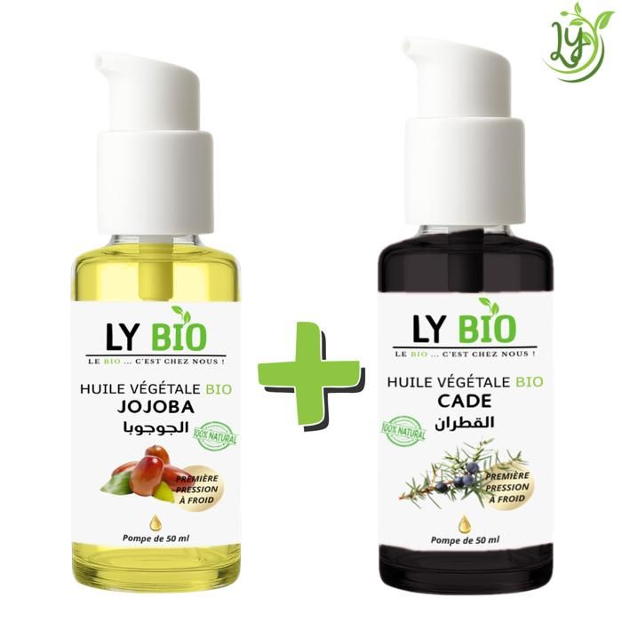 Pack Huile Jojoba et Cade - LYBIO - 50ml - Hydratant - Tous types de cheveux - Mixte
