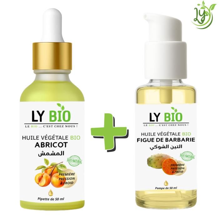 Pack Huile - LYBIO - Abricot 50ml - Figue de Barbarie 50ml - Hydratant - Mixte - Bébé