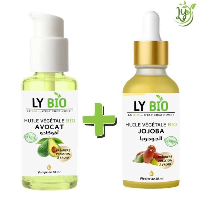 Pack d'huiles - LYBIO - Avocat & Jojoba - 50ml - Hydratant - Mixte