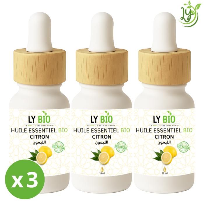 Huile essentielle - LYBIO - Citron - 10ml - Lot de 3 - Antiseptique et revitalisant