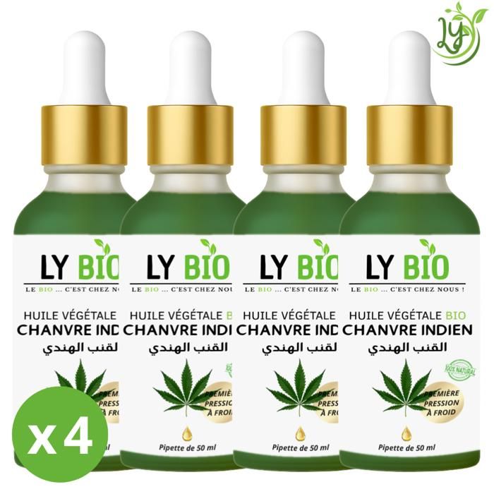 LYBIO PACK HUILE CHANVRE 50ML - PIPETTE LOT DE 4 bouteilles