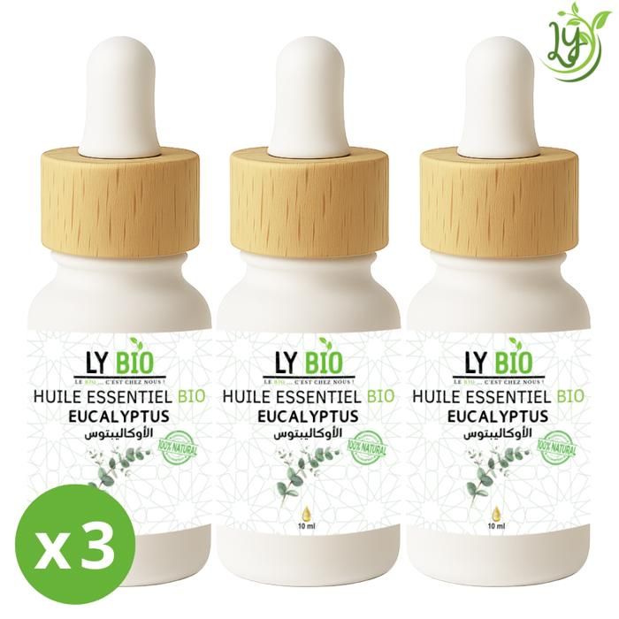 Huile essentielle - LYBIO - Eucalyptus - 10ml - Lot de 3 - Antibactérienne et antivirale
