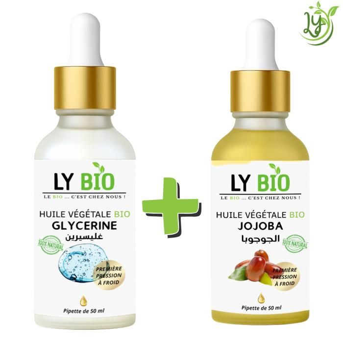 Pack Soin - LYBIO - Huile Glycérine 50ml - Huile Jojoba 50ml - Hydratant - Mixte - Bébé