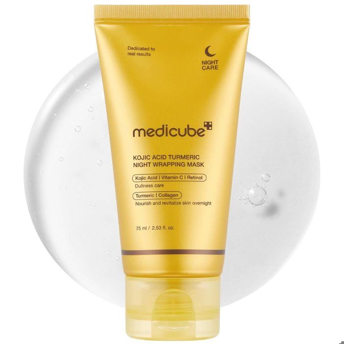 Masque de nuit - MEDICUBE - Kojic Acid Turmeric - 75ML - Hypoallergénique - Peaux sensibles