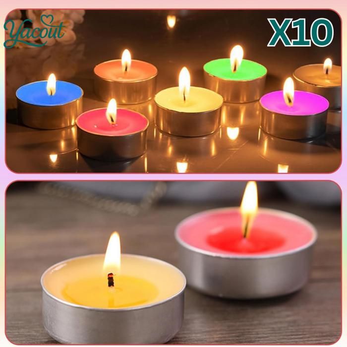 Bougie parfumée - Set de 10 - Multicolore - Ambiance relaxante - Qualité premium