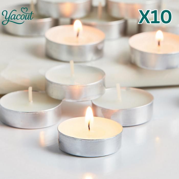 Bougies parfumées - Lot de 10 - Arôme floral - Multicolore - Combustion durable