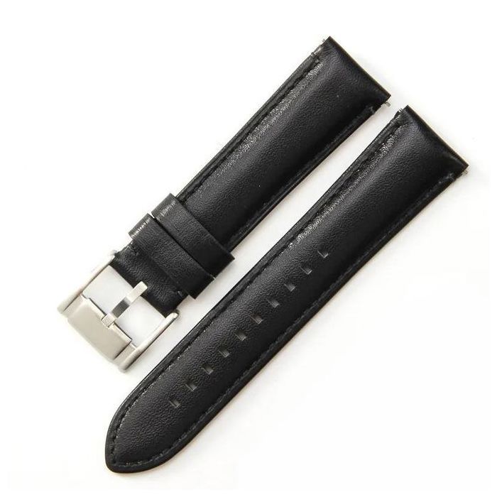 Bracelet de Montre en Cuir - GENERIC - 22mm - Noir - Compatible HUAWEI GT2 GT5 Pro - Confortable