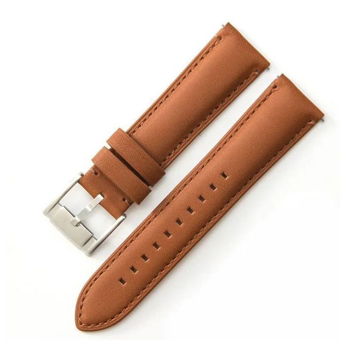 Bracelet de Montre - GENERIC - 22mm - Cuir - Marron - Compatible HUAWEI GT2 GT3 GT4 GT5 Pro