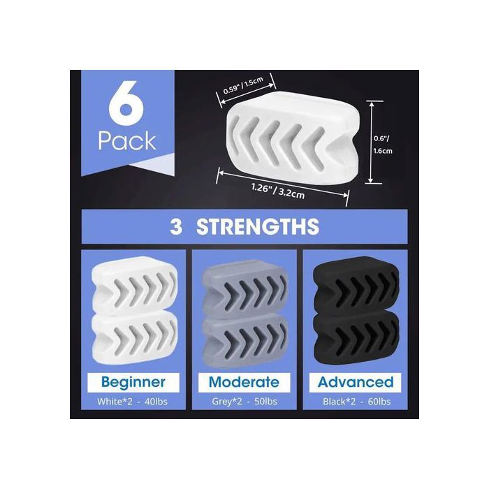 6pcs Jaw Exercise Set, 3 Resistance Levels,Jawline Exerciser, Jaw Trainer, Jaw For Men & Women