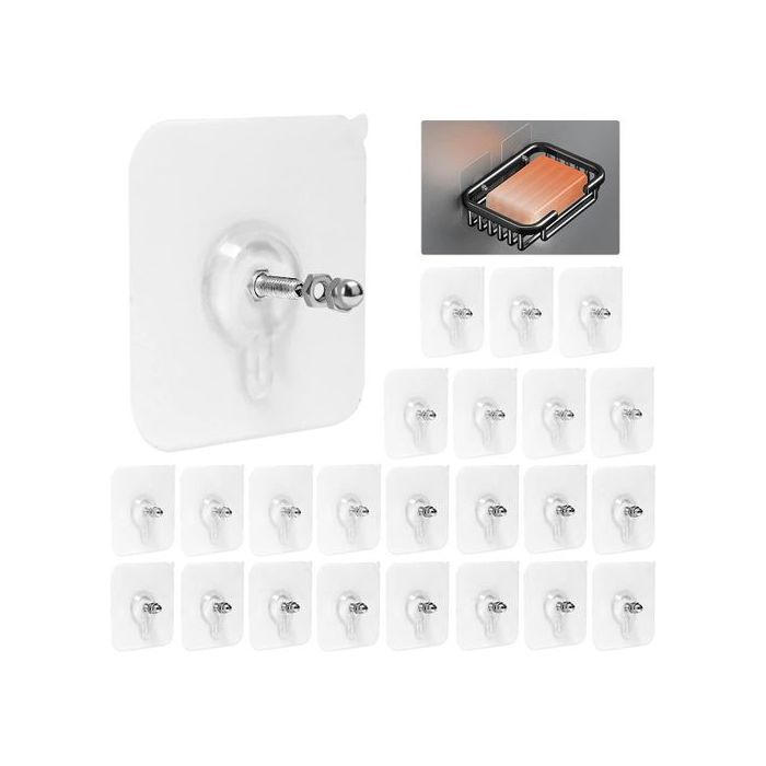 20 Pièces Attache Tableau Sans Percer, Languettes Accroches Tableaux Fixation Murale Sans Percer