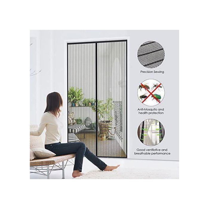 Moustiquaire Magnétique pour Porte – 100x210cm, Anti-Moustiques & Insectes, Fermeture Automatique