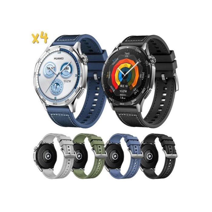 Set de 4 x Bracelet montre Nylon pour Huawei Watch GT 5 GT4 GT3 GT2 46mm Gt2 Pro bande souple GT5 Montre en et strap confortable
