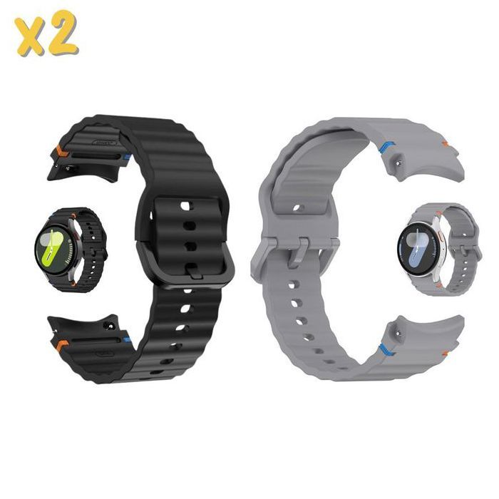 Set de 2 X Bracelet pour Samsung Galaxy Watch 7 6 4 20mm 5 Pro 44mm 40mm 43mm 47mm 45mm Watch6 7