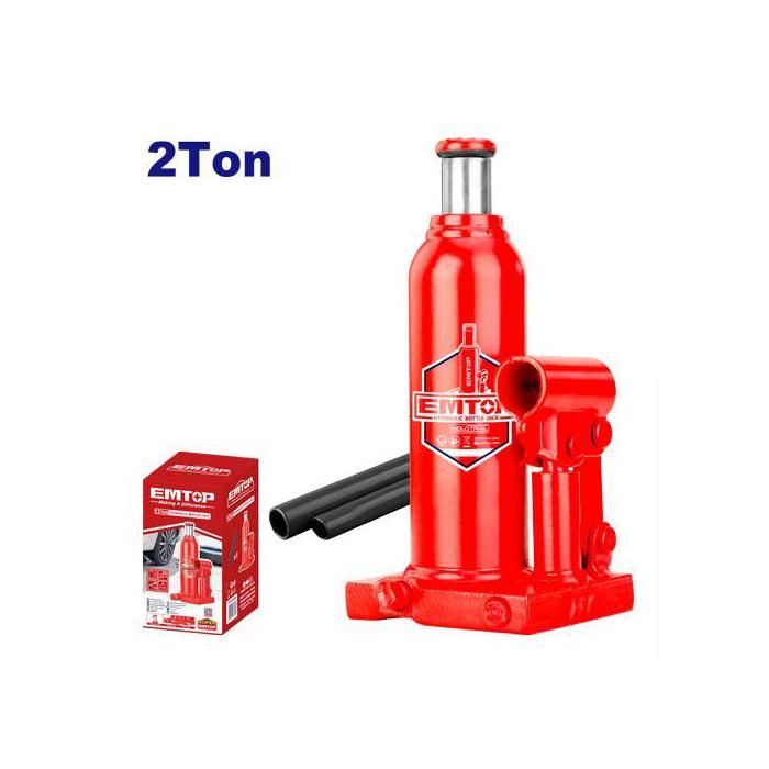 Cric - EMTOP - Bouteille hydraulique - 2T - Acier - Universel