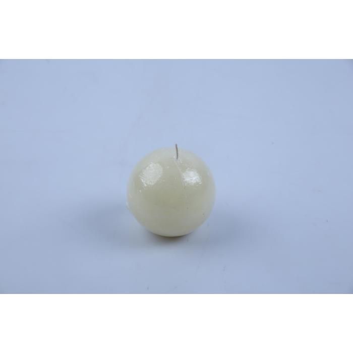 Bougie boule rustique ivoire 75 mm