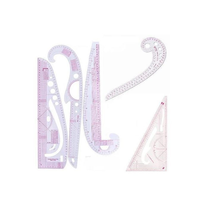Règle de couture - GENERIC - Règle de courbe française - 5 pièces - Plastique transparent - Multifonctionnelle