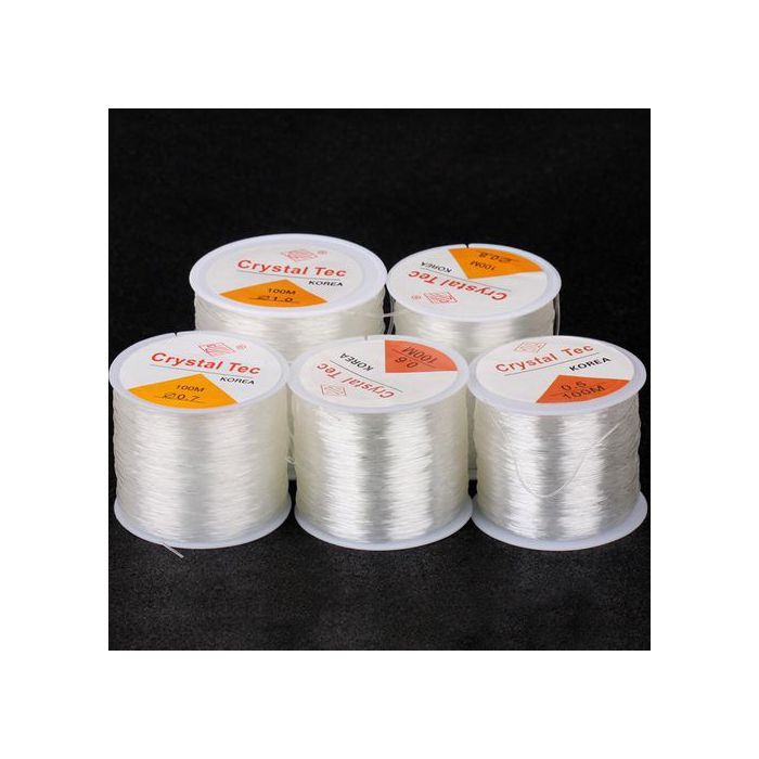 Cordon élastique pour bijoux - GENERIC - 100M - Blanc transparent - Haute ténacité - Super élasticité