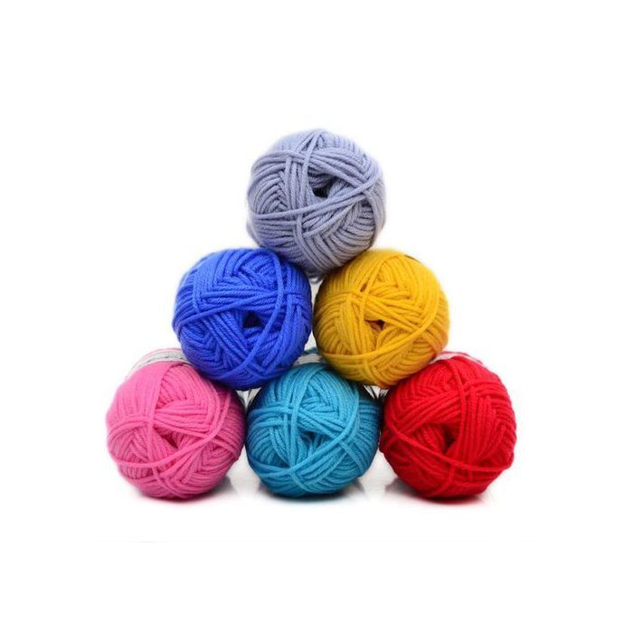 6 PCS Fil Laine doux et moelleux pour ogo et Crochet