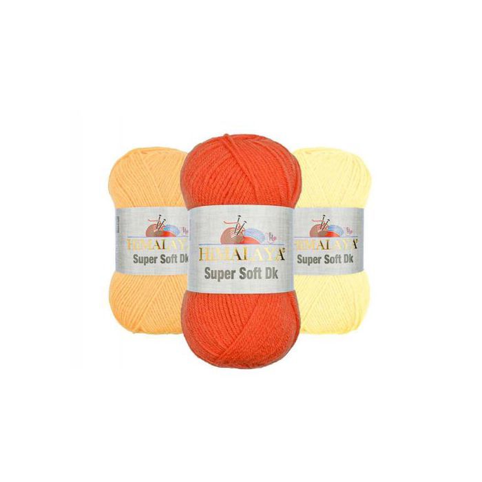 Himalaya 3 PCS laine SUPER SOFT DK Orange jaune fil crochet