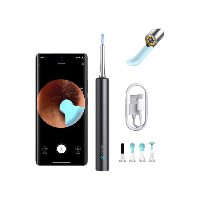 Nettoyeur d'oreille avec caméra d'oreille, outil de retrait d'avertissement d'oreille avec caméra