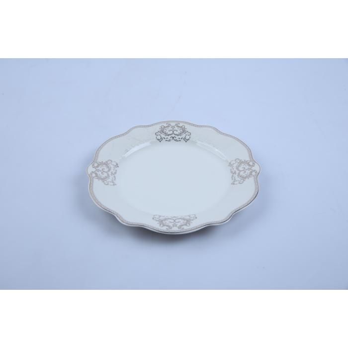 Assiette plate - GENERIC - Noblesse - Porcelaine blanche - 21 cm - Compatible lave-vaisselle