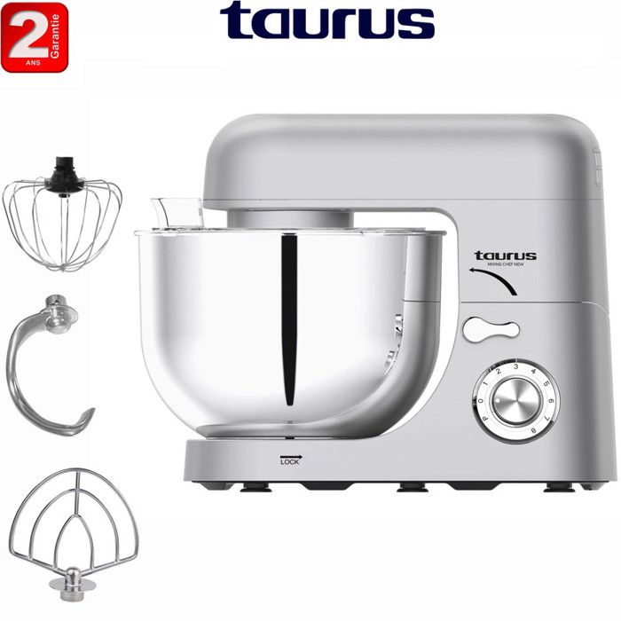 Robot pétrin multifonctions - TAURUS - Mixing Chef - 1800W - 7L - 6 Vitesses