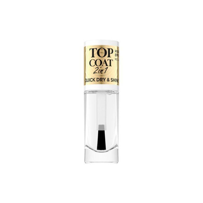 Top coat 2 en 1 - EVELINE - Vernis à ongles 8 ml - Brillance intense - Séchage rapide - Protection vernis
