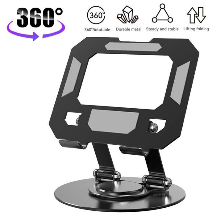 Support PC et Tablette Pliable, Design Compact et Rotation Flexible 360°