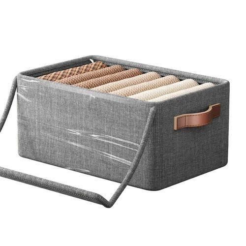 Boîte de rangement pour vêtements avec couvercle transparent