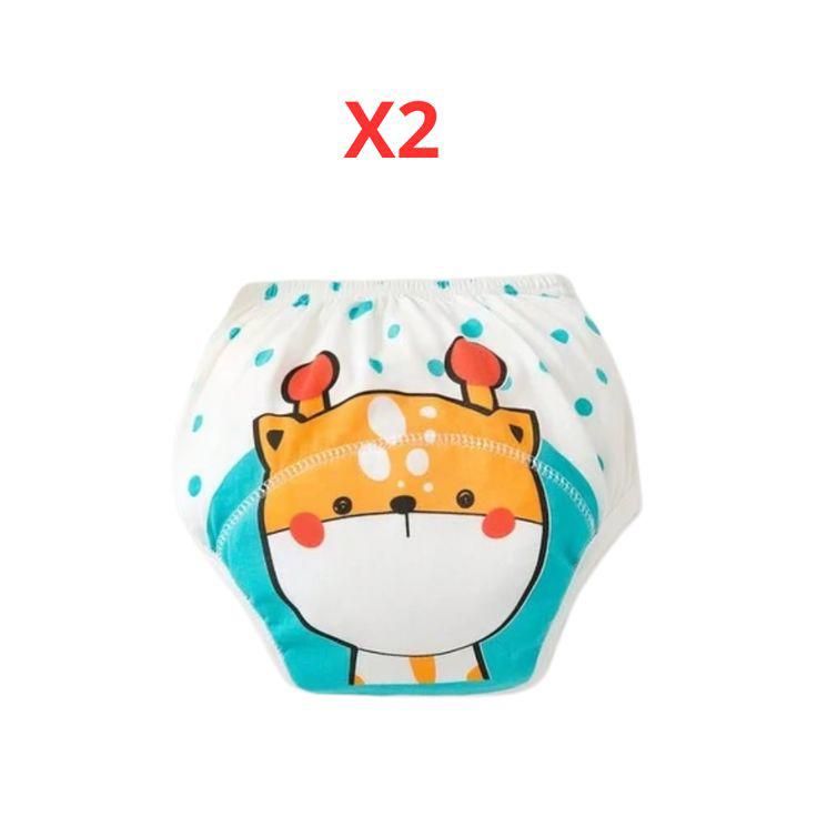 Pack de 2 culottes d’apprentissage lavables – Motifs animaux – Enfant 5 ans (100  cm)