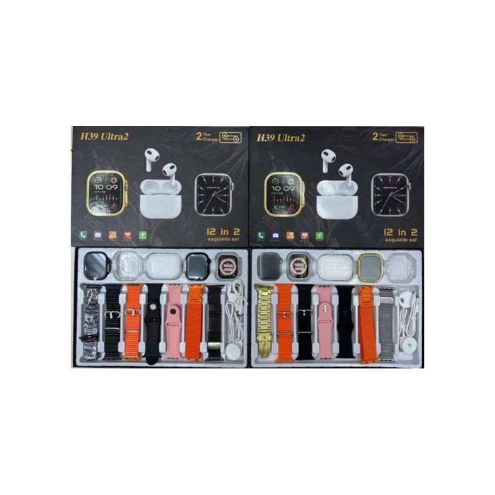 Pack complet H39 Ultra 2 - Smart Watch multifonctions avec écouteurs sans fil et accessoires, couleur aléatoire