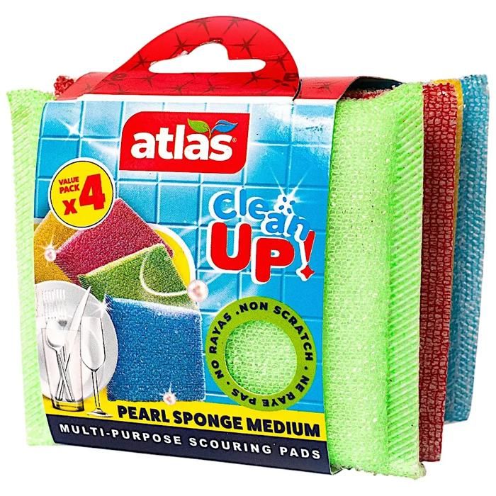 Tampon à récurer clean up pearl medium Pack de 4 - ATLAS